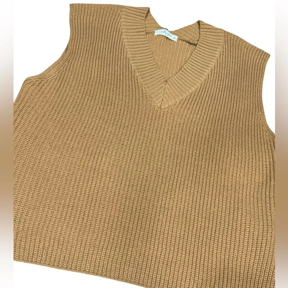 Molly Green Sleeveless Knit Sweater‎ Vest – Women’s M – Camel Tan